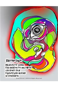 Baconesque målarbok för vuxna fasa ansikten för halloween lära konst stilar figuruttrycks abstrakt av konstnären Grace Divine