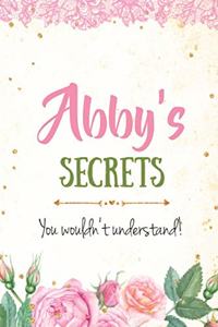 Abby's Secrets personalized name notebook for girls and women