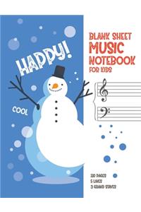 Blank Sheet Music Notebook for Kids