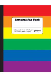 Rainbow Flag - Wide Ruled Lined Composition Book