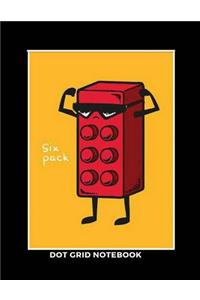 Six Pack ABS Lego Emoji Dot Grid Notebook Gift for Boys