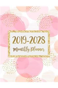 2019-2028 Ten Years Monthly Calendar Planner