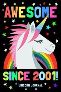 Awesome Since 2001 Unicorn Journal