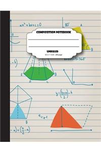 Composition notebook unruled 8.5 x 11 inch 200 page, Math write and draw doodles
