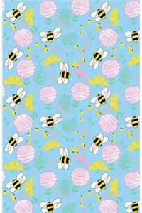 Bullet Journal Bees and Clover Pattern - Blue