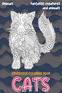 Zendoodle Coloring Book Fantastic Creatures and Animals - Animals - Cats