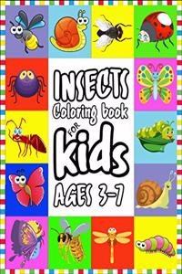 Insects Coloring Book for Kids Ages 3-7