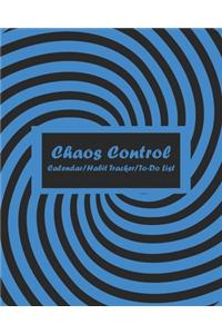 Chaos Control (Blue) Monthly Calendar, Habit Tracker and Daily To-Do List Pages