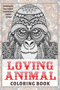 Loving Animal - Coloring Book - Tasmanian, Wild boar, Chameleon, Snake, other