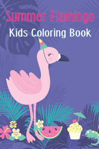 Summer Flamingo Kids Coloring Book