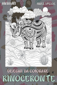 Disegni da colorare - Linee spesse - Animali - Rinoceronte