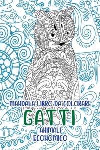 Mandala Libro da colorare - Economico - Animali - Gatti