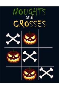 Noughts And Crosses Halloween Tic Tac Toe Board Game Notebook 8.5X11 120 Lined pages