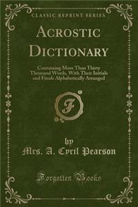 Acrostic Dictionary