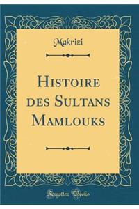Histoire Des Sultans Mamlouks (Classic Reprint)