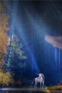 A Unicorn in a Moonlit Forest Illustration Fantasy Journal