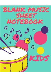 blank music sheet notebook kids