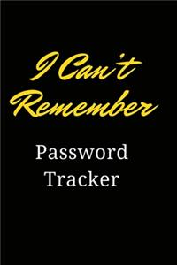 I Can't Remember Password Tracker