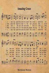 Amazing Grace Hymn Sermon Notes Journal