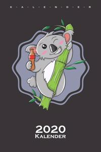 Koala mit Eukalyptus und Cola Kalender 2020