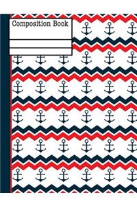 Anchor Red White Blue Composition Notebook - Sketchbook