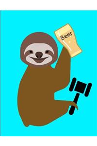 Smiling Sloth Judge Loves Beer Journal Notebook 8.5 X 11 (150 Pages)