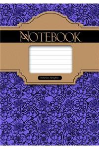 Notebook, Decorative Purple, 7 X 10, 50 Sheet