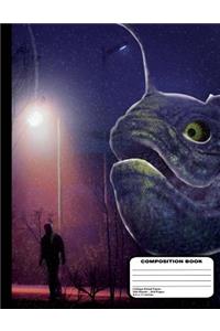 Purple Sea Monster on Land Composition Notebook College Ruled 200 Pages / 100 Sheets, 8-1/2