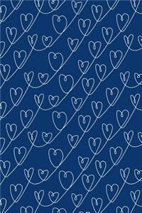 Journal Notebook White Scribbly Hearts Pattern 4