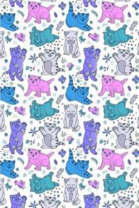 Bullet Journal Notebook Funny Cats Playing Pattern 2