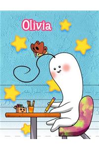 Olivia: Personalized Book with Child's Name, Primary Writing Tablet, 65 Sheets of Practice Paper, 1