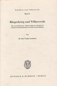 Burgerkrieg Und Volkerrecht