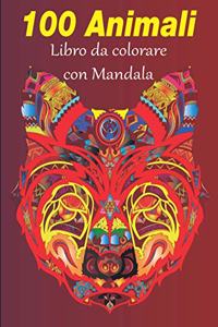 100 Animali da colorare con mandala
