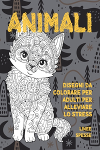 Disegni da colorare per adulti per alleviare lo stress - Linee spesse - Animali