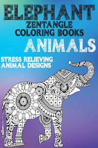 Zentangle Coloring Books - Animals - Stress Relieving Animal Designs - Elephant