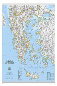 National Geographic Greece Wall Map - Classic - Laminated (30.25 X 23.5 In)