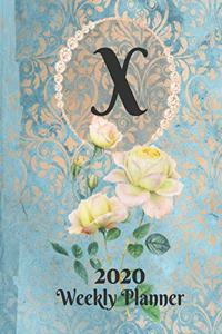 Plan On It Large Print 2020 Weekly Calendar Planner 15 Months Notebook Includes Address Phone Number Pages - Monogram Letter X