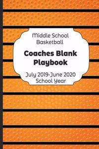 Middle School Basketball Coaches Blank Playbook July 2019 - June 2020 School Year