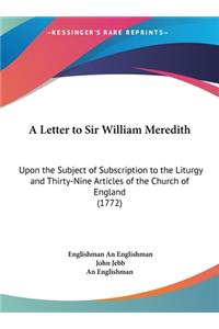 A Letter to Sir William Meredith