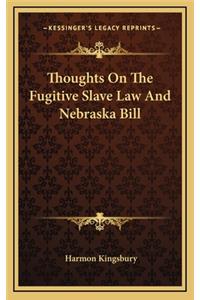 Thoughts on the Fugitive Slave Law and Nebraska Bill