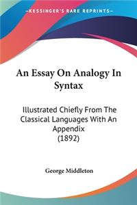 An Essay On Analogy In Syntax