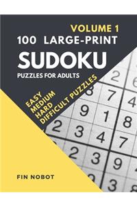 100 Large-Print Sudoku Puzzles for Adults (Volume 1)