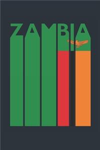 Vintage Zambia Notebook - Zambian Flag Writing Journal - Zambia Gift for Zambian Mom and Dad - Retro Zambian Diary