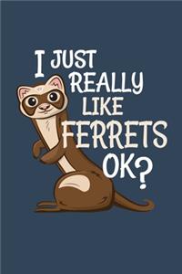 Ferret Notebook. I Just Really Like Ferrets Ok? Gift for Ferret Lover