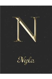 Nyla: 1 Year Daily Planner (12 Months) - Yellow Gold Effect Letter N Initial First Name - 2020 - 2021 - 365 Pages for Planning - January 20 - December 20 