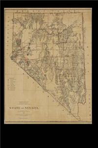 Vintage State of Nevada Map from 1879 Journal: 150 Page Lined Notebook/Diary