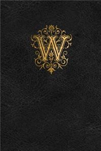 Old English Monogram Journal - Letter W