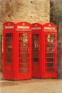 2 Telephone Booths - Lined Notebook with Margins