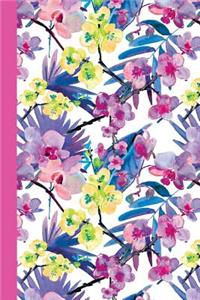 Journal: Watercolor Flowers (Purple and Yellow/Pink) 6x9 - Lined Journal - Writing Journal with Blank Lined Pages