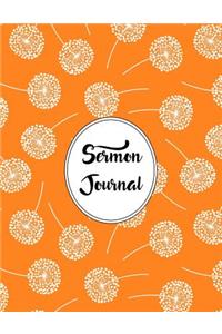 Sermon Journal Notebook Dandelions Pattern 9